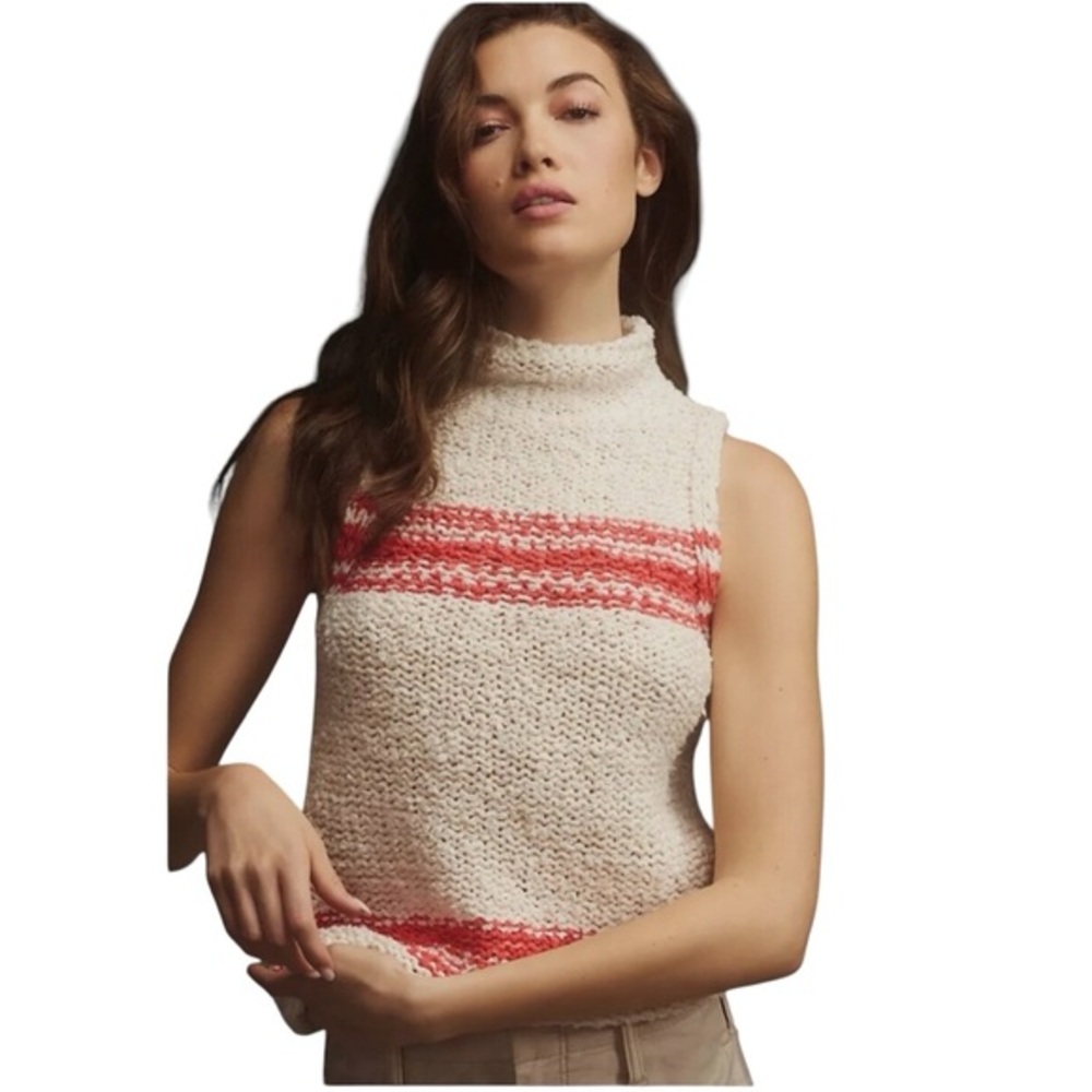 Anthropologie Pilcro Nautical Mock-Neck Keyhole Sweater Tank ✨